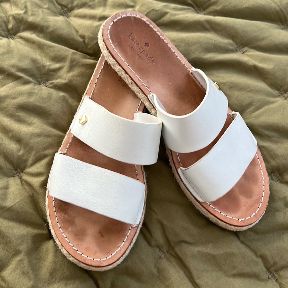 Kate Spade ♠️ Espadrille white strap sandals size 8